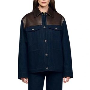 Raphael Denim Leather Trim Jacket